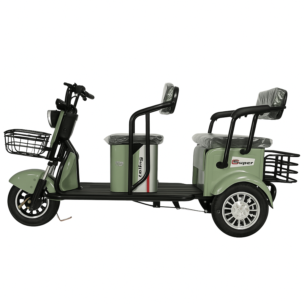 Triciclu Electric V6 – 1000W, Limitat 25 km/h, Fără Permis și Fără Înmatriculare