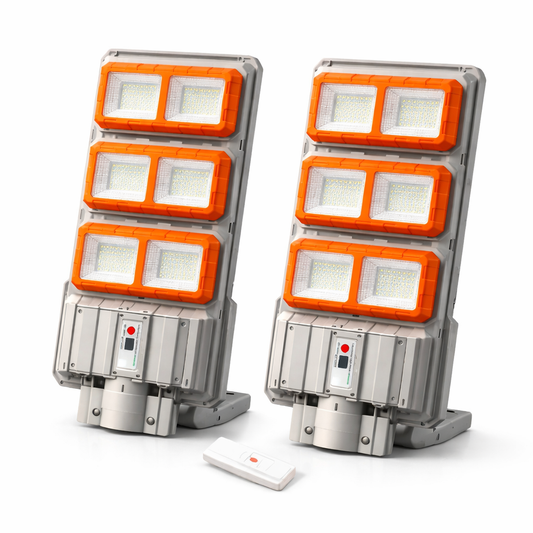 Pachet 2x Lămpi Solare Stradale PREMIUM LED 3000W – IP66, Super Puternice