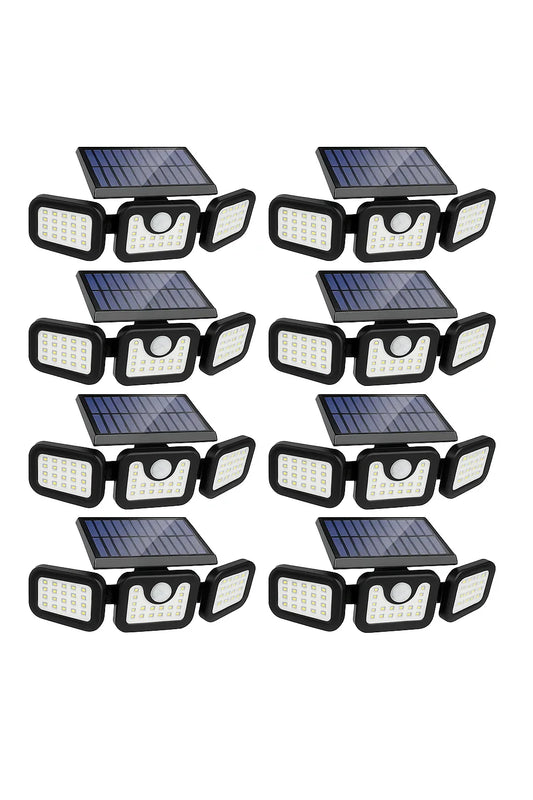 Set 10 X PROIECTOR TRIPLU  cu incarcare Solara Senzor de Miscare Prindere pe Perete