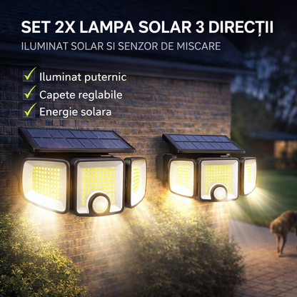 SET 2X LAMPA SOLARA 3 DIRECTII