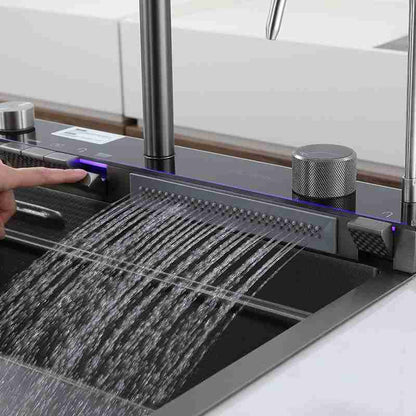 Chiuvetă de bucatarie multifunctionala otel inoxidabil LED 70x45x25