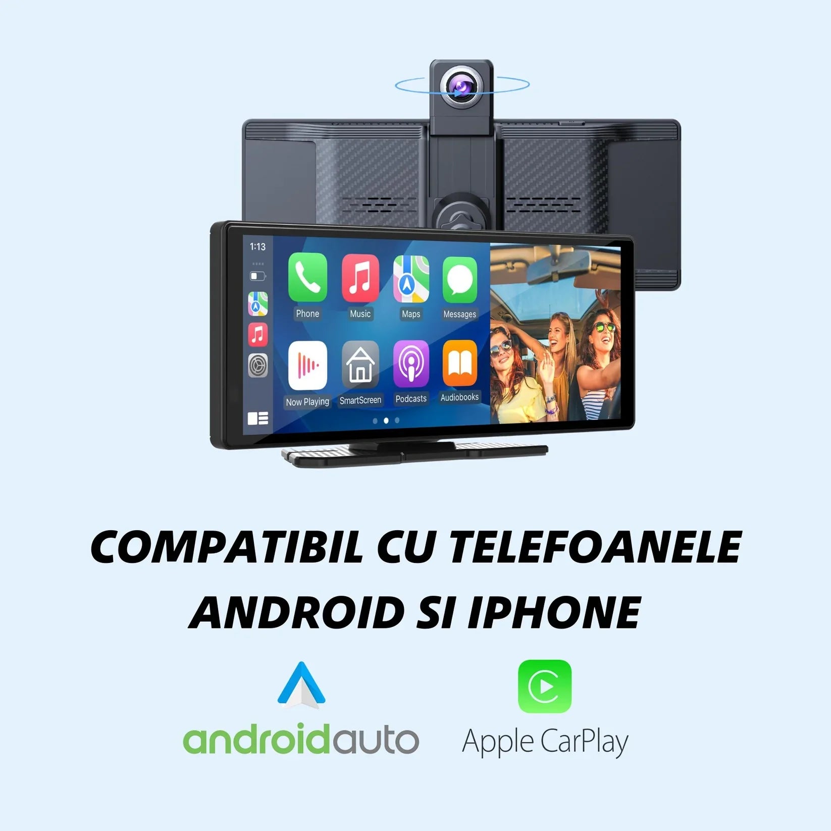 Navigație Auto Universală JRH 10.26″ Touchscreen, Wireless CarPlay/Android Auto, Cameră 4K