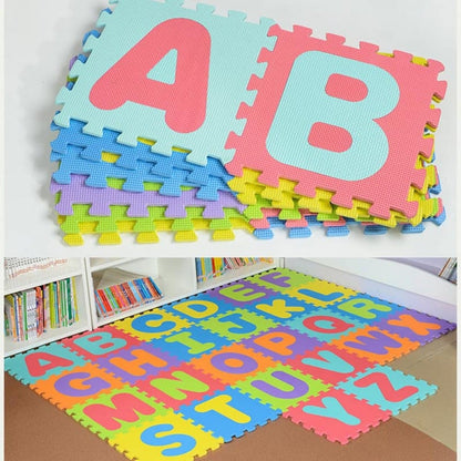 Covor Puzzle Educațional cu Alfabet – 26 Piese din Spumă EVA,
