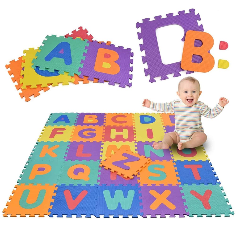 Covor Puzzle Educațional cu Alfabet – 26 Piese din Spumă EVA,
