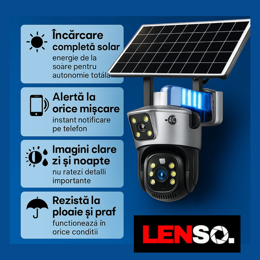 Camera Dubla Supraveghere LENSO 4G + CARD 64GB