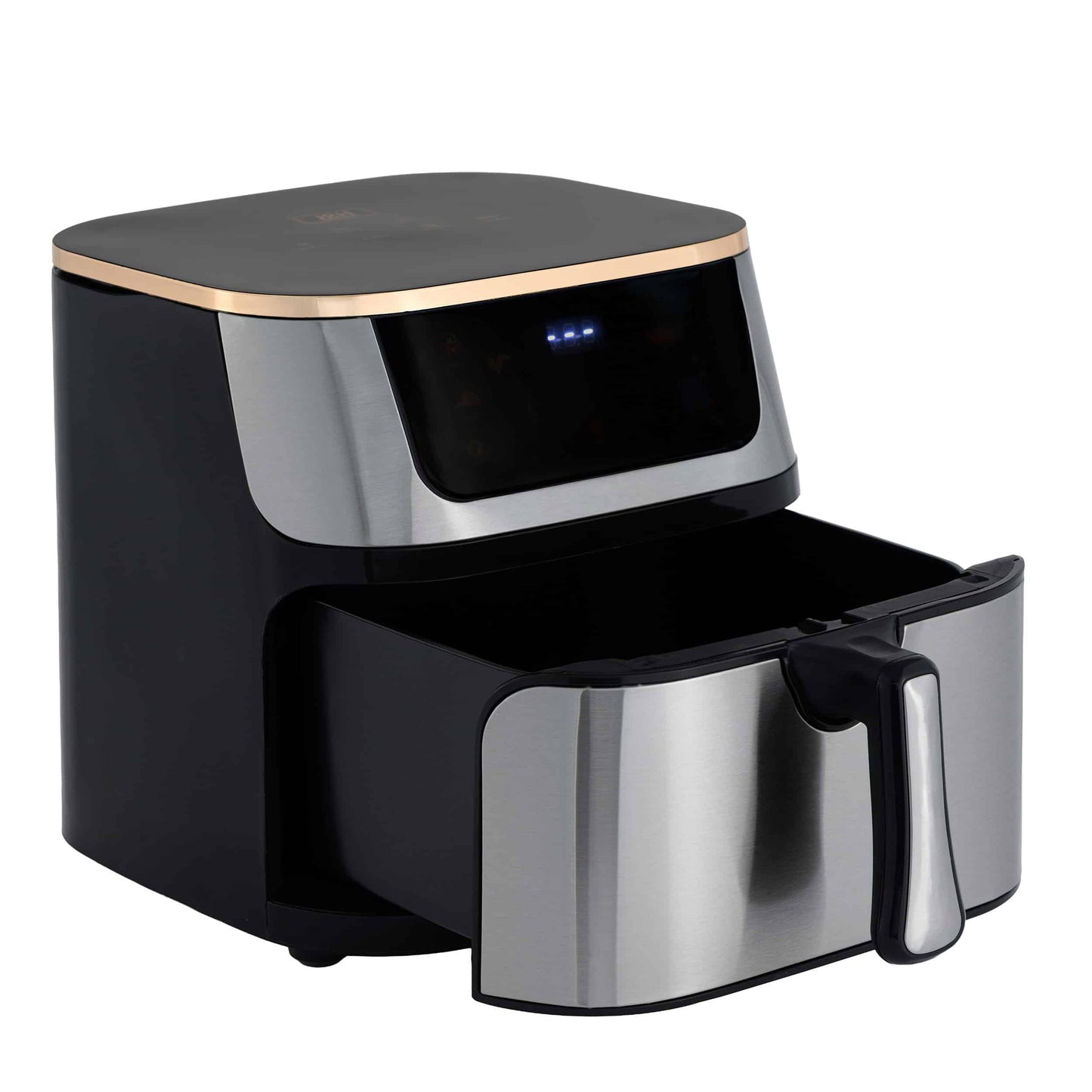 Friteuza cu Aer Cald, 10L, 2000W, Panou Touch, Timer 60 min, Temperatura Reglabilă 100-200°C, Incalzire Dubla, Accesorii Incluse