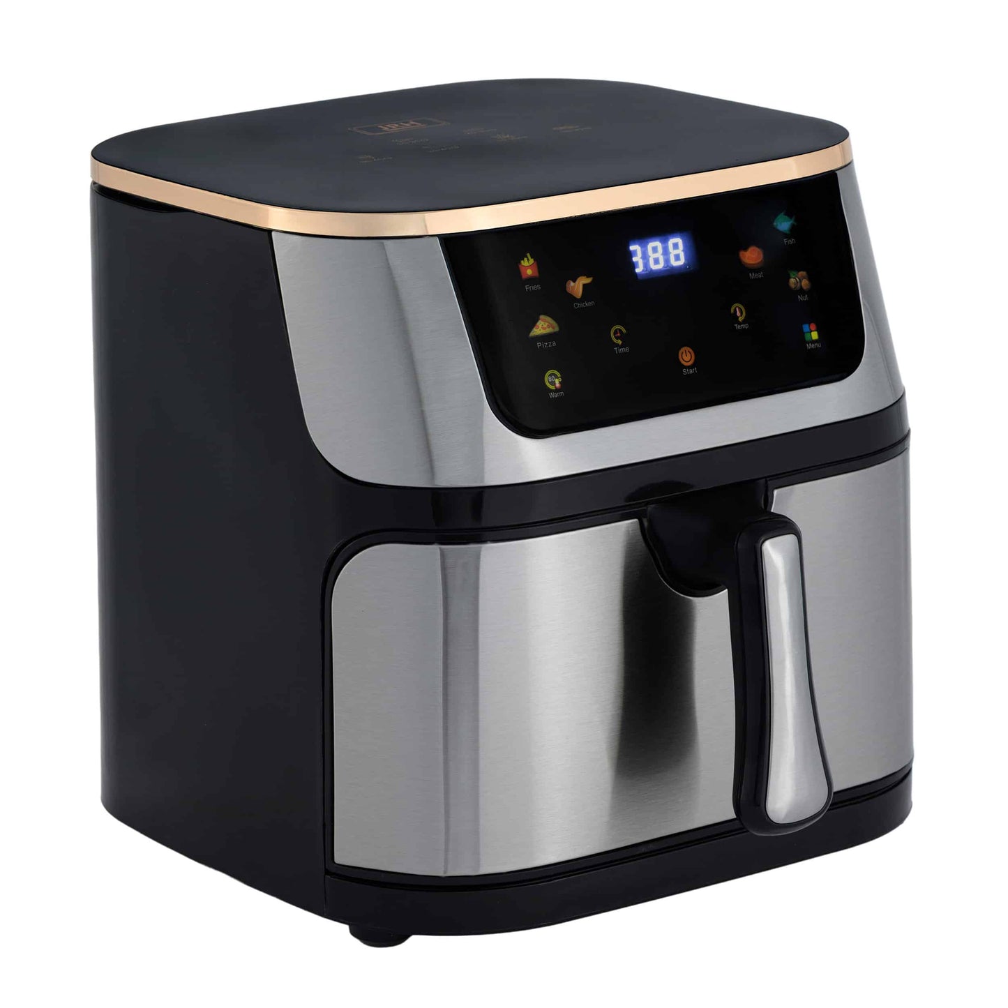 Friteuza cu Aer Cald, 10L, 2000W, Panou Touch, Timer 60 min, Temperatura Reglabilă 100-200°C, Incalzire Dubla, Accesorii Incluse