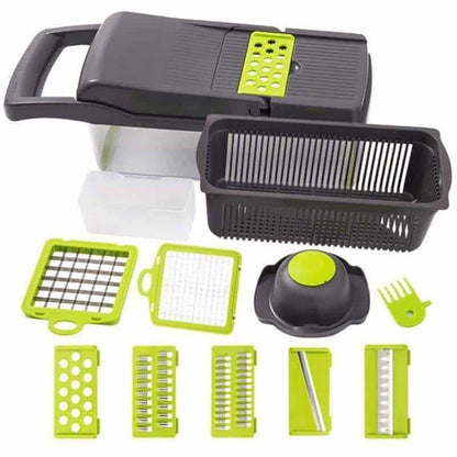 Razatoare multifunctionala 16 in 1JRH pentru legume, fructe, branzeturi, gri/verde.
