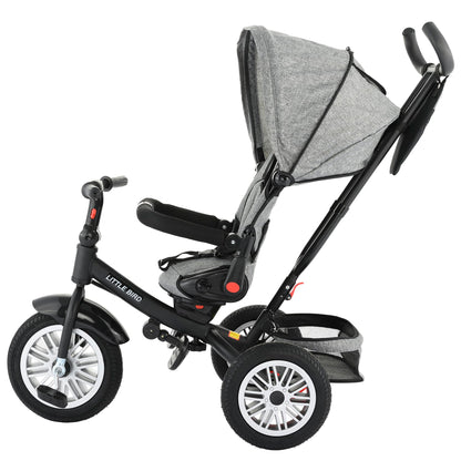 Tricicleta 4 in 1 rotativa cu pozitie de somn Little Bird Grii