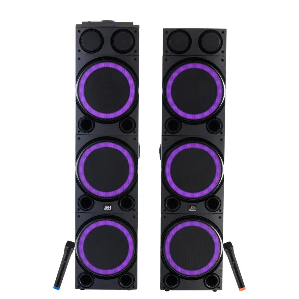 Set boxe active 3321 Jrh 2 microphone wireless cel mai puternic boxe din romania