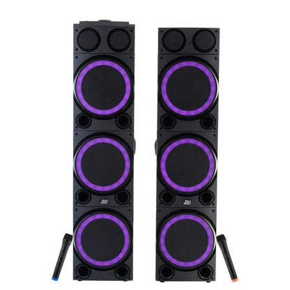 Set boxe active 3321 Jrh 2 microphone wireless cel mai puternic boxe din romania