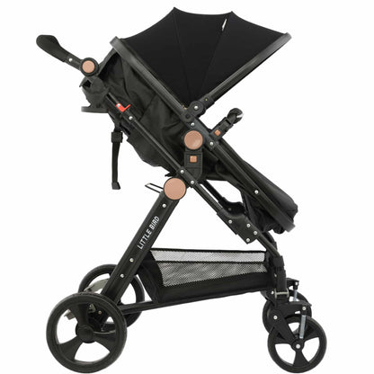 Carucior litle bird , cu suspensii , Negru 2in1 transformabil landou-sport