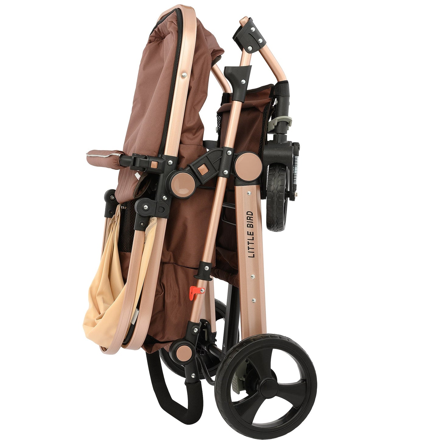 Carucior litle bird , cu suspensii , Maro (Beige) 2in 1 transformabil landou-sport
