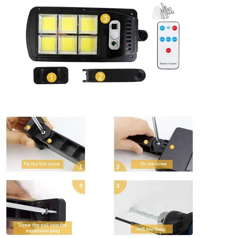 pachet 2 lamp solare stradale 2×160 de leduri, senzor de miscare
