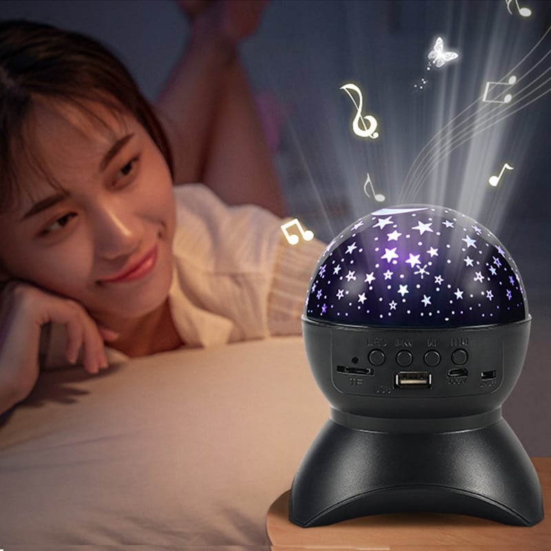 Lampa de veghe cu stele si luna, rotatie la 360 de grade si Audio MP3 Si BLUETOOTH