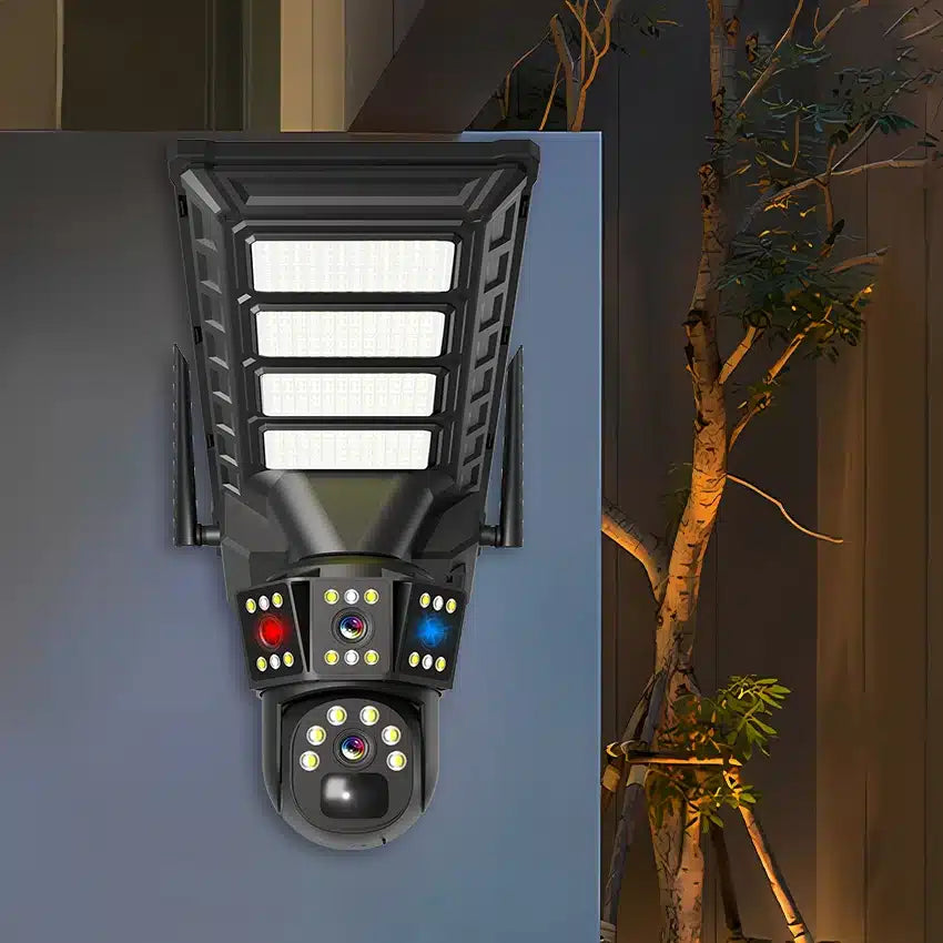 Lampă Solară LED cu Cameră CCTV – Iluminare și Securitate Exterioară IP67