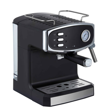 Espressor Negru,20 Bar, 1.6 l, 850 W, Design Retro, semi automat