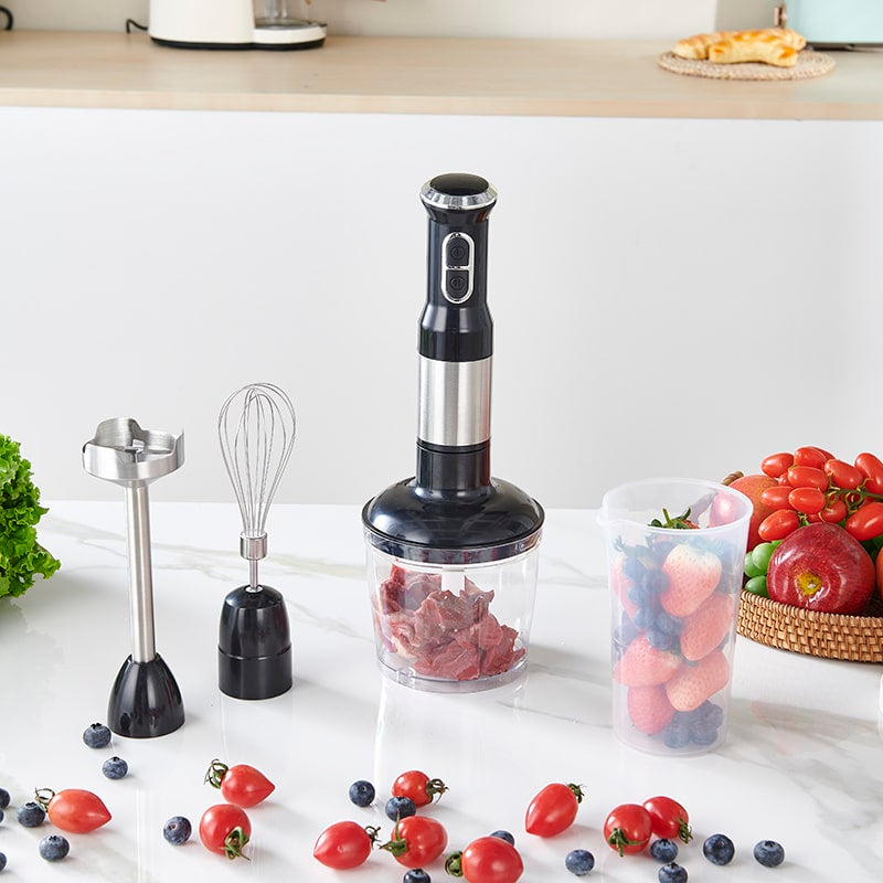 Set blender de mana 4 in 1, 800W JRH multiStick Inox, Accesorii Incluse