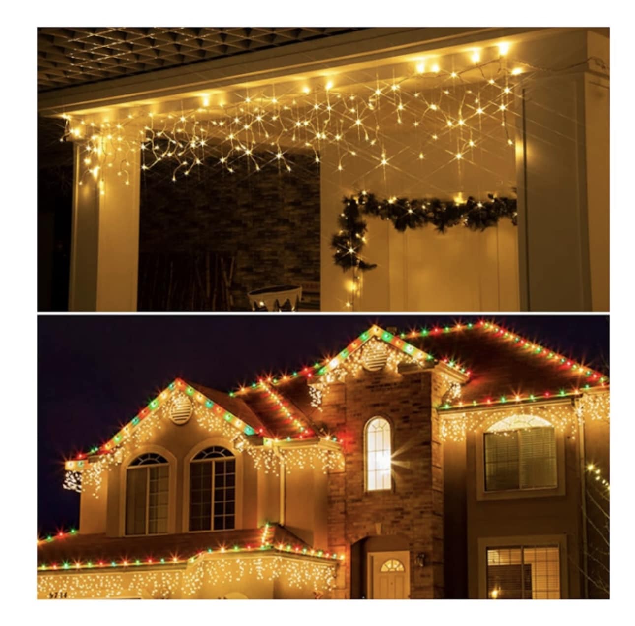Instalatie Franjuri, 13m, 300 Led-uri, Rezistent Apa, Exterior/Interior, Alb cald