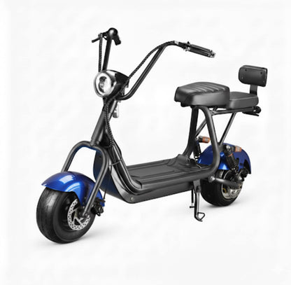 MINI SCUTER ELECTRIC HARLEY jrh 1000w – FARA PERMIS ACUMULATOR 48V12AH – AUTONOMIE 40-45KM albastru