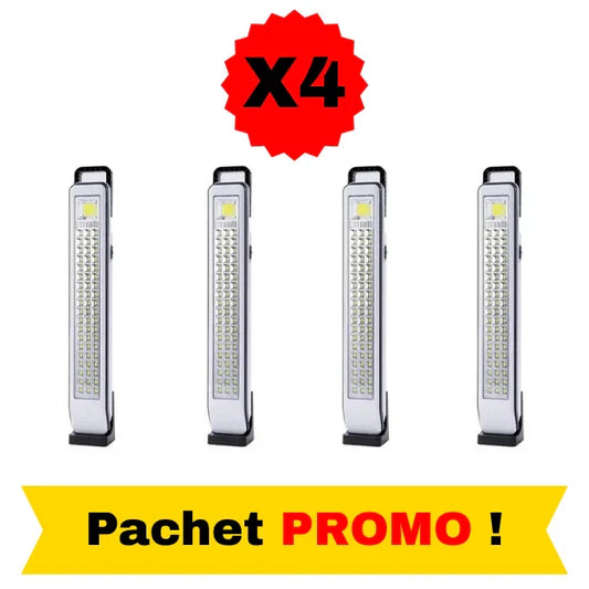Pachet 4x Lampi Solare Camping cu Suport Reglabil, Incarcare USB si Panou Solar – Rezistente la Apa, Autonomie Lunga