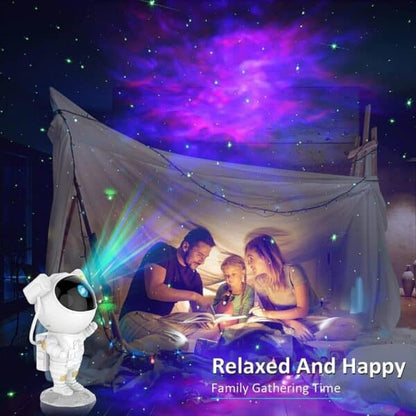 Proiector Laser Astronaut cu Joc de Lumini Aurora Boreala si Stele, Reglare 360, Timer, Setare Luminozitate, Telecomanda