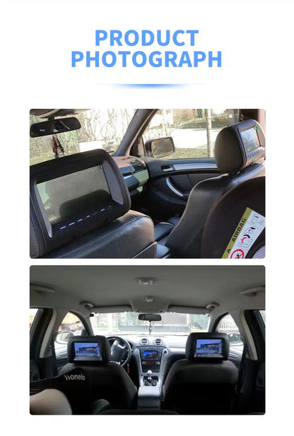 Set 2 Monitoare Auto 7 Inch pentru Tetieră – MP5 Player, Ecran HD, USB/SD, Difuzoare Integrate, Universal, Double DIN