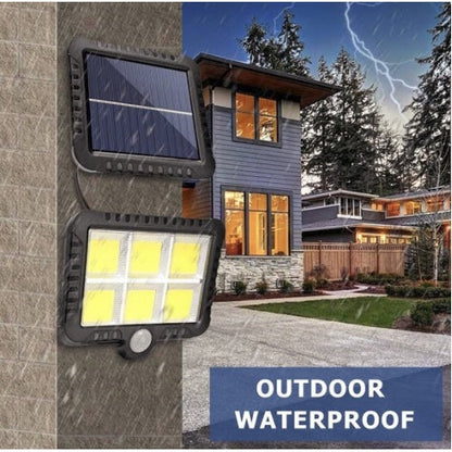 Proiector solar 120 LED COB senzor de lumina si miscare, negru ip 65