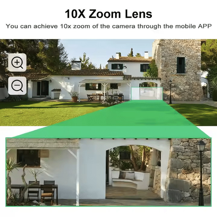 Camera de supraveghere cu panou solar 4G Cartela SIM, Wifi , Zoom 10X, 3 Ecrane, Rezolutie 4K, Detectie umana, Urmarire automata, IP66
