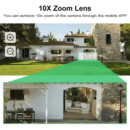 Camera de supraveghere cu panou solar 4G Cartela SIM, Wifi , Zoom 10X, 3 Ecrane, Rezolutie 4K, Detectie umana, Urmarire automata, IP66