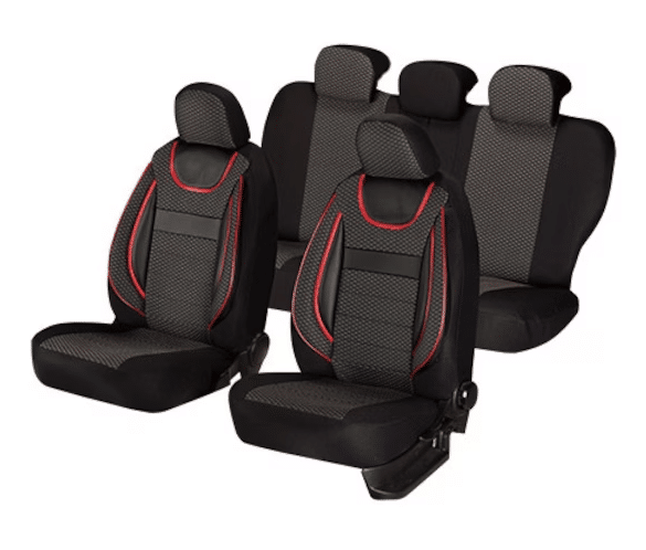 Set huse scaune auto , cu insertii de piele ecologica, universala