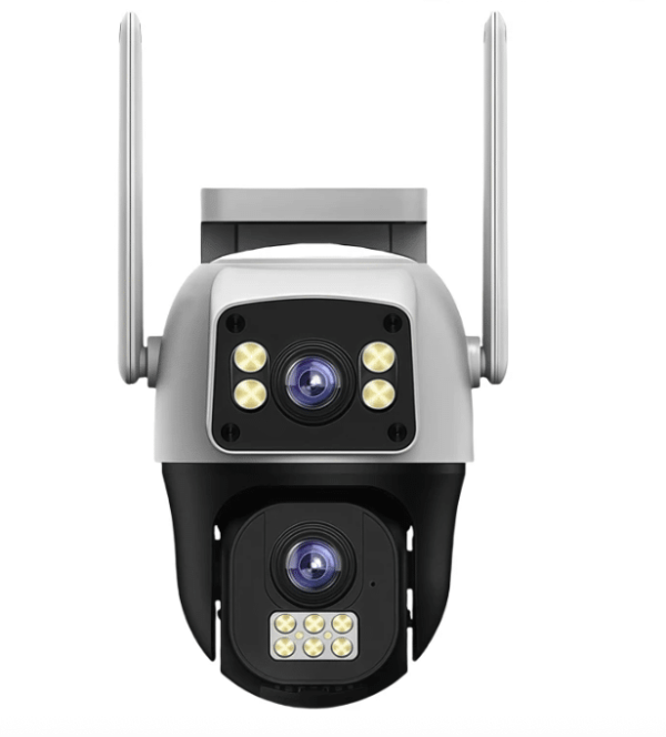 Cameră Supraveghere IP Wi-Fi 4MP Duală, 2 Antene, Zoom, Full Color Night Vision, Comunicare Intercom