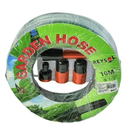 Furtun de gradina ranforsat, 1/2″, 20m lungime, cu adaptoare si pistol pentru udat, Verde