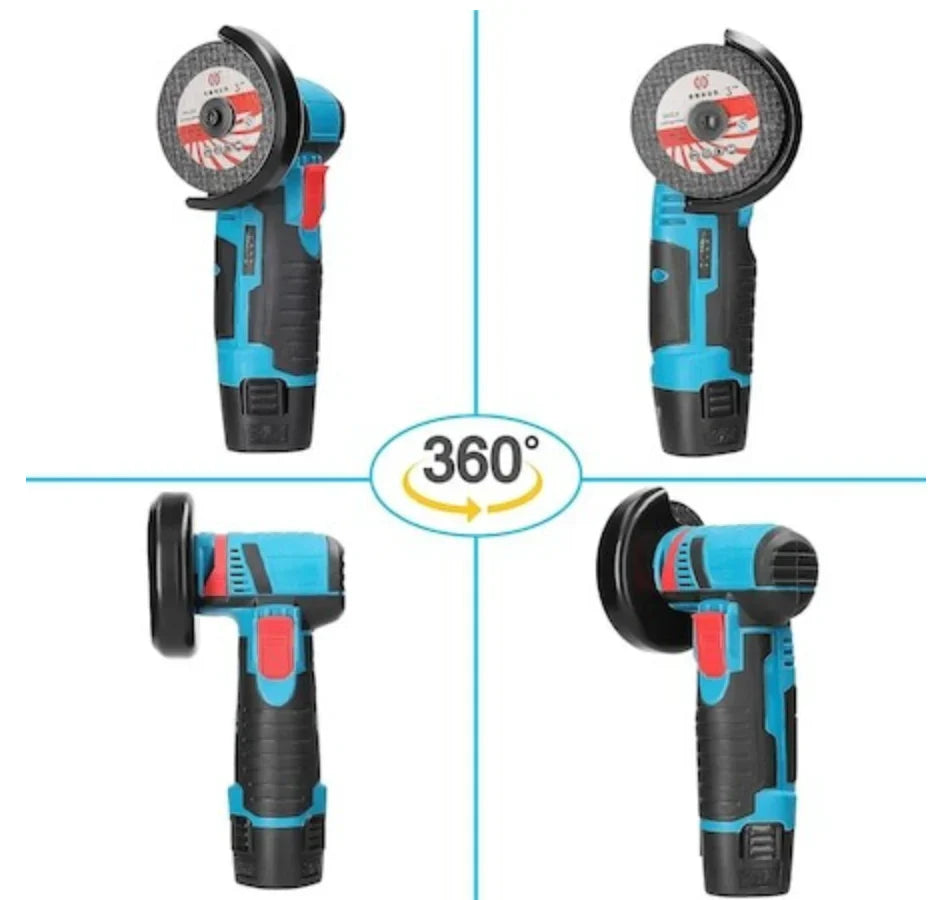 Mini Polizor Unghiular Flex Electric 36V cu 2 Acumulatori, 5 Discuri Incluse