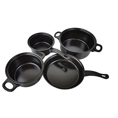 Set 13 piese oale si cratite, longziming, cu capac din sticla, antiaderent, din fier