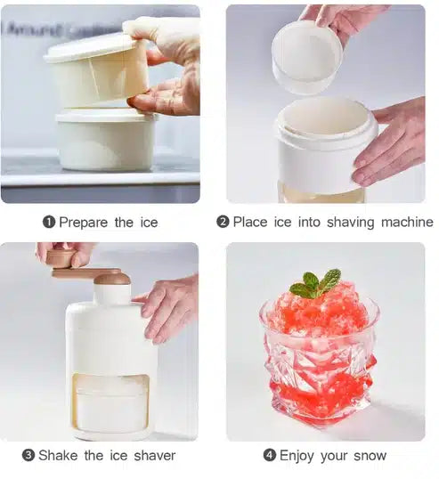 Aparat de maruntit gheata, Mini masina manuala pentru gheata, Smoothie maker, Compact, Multifunctional, Smoothie, Otel, Maro