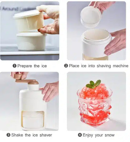 Aparat de maruntit gheata, Mini masina manuala pentru gheata, Smoothie maker, Compact, Multifunctional, Smoothie, Otel, Maro