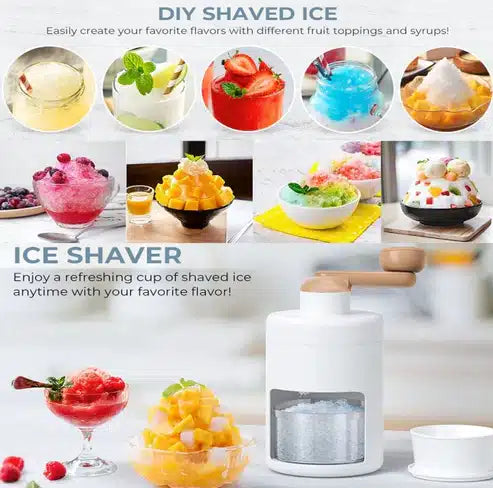 Aparat de maruntit gheata, Mini masina manuala pentru gheata, Smoothie maker, Compact, Multifunctional, Smoothie, Otel, Maro