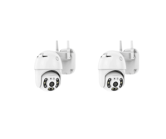 Set 2 Smart Camera Wifi de Exterior, Senzor de Miscare, Night Vision, Vizualizare Live pe Telefon