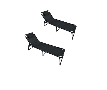 set 2 sezlongi pliabil cu spatar reglabil si perna, 190x56x83cm