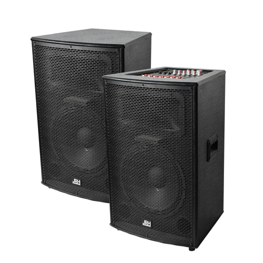 set boxe active 2015 800w putere 2 microfon wireless si telecomanda