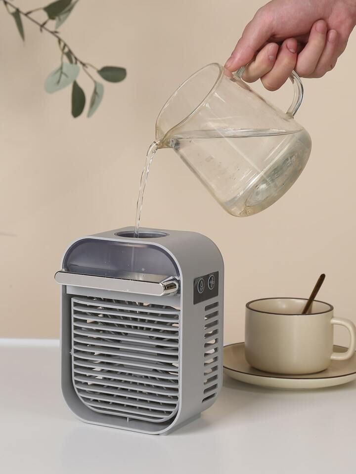 mini Răcitor de aer și umidificator, ventilator personal de birou cu 3 viteze, ventilator pentru aer condiționat, mini răcitor de aer, circulator portabil pentru ventilator personal, lumină de noapte LED pentru casă și birou și în aer liber