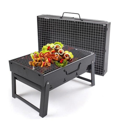 Gratar portabil si pliabil pentru carbuni – din inox, compact, ideal pentru camping si picnic