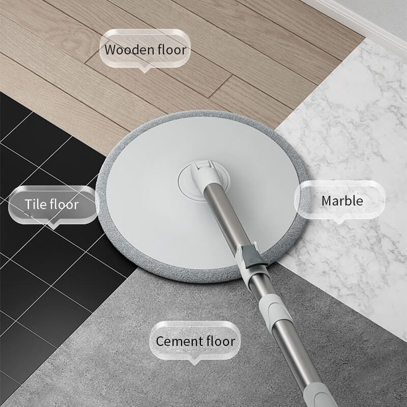 Mop rotativ, potrivit pentru curatarea parchetului, gresiei, laminatului, marmurei, maner reglabil 128 cm