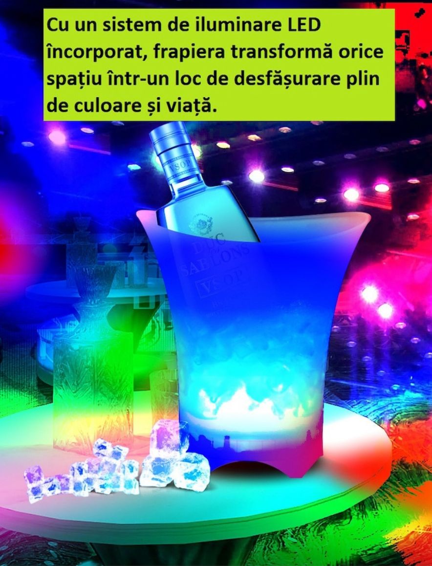 Frapieră 7 LITRI cu Bluetooth și Iluminare LED – Portabilă, Elegantă, Multifuncțională