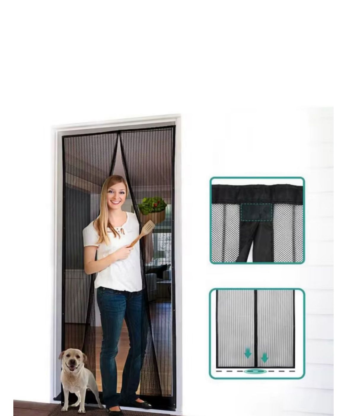 Plasă de Țânțari cu Închidere Magnetică pentru Uși