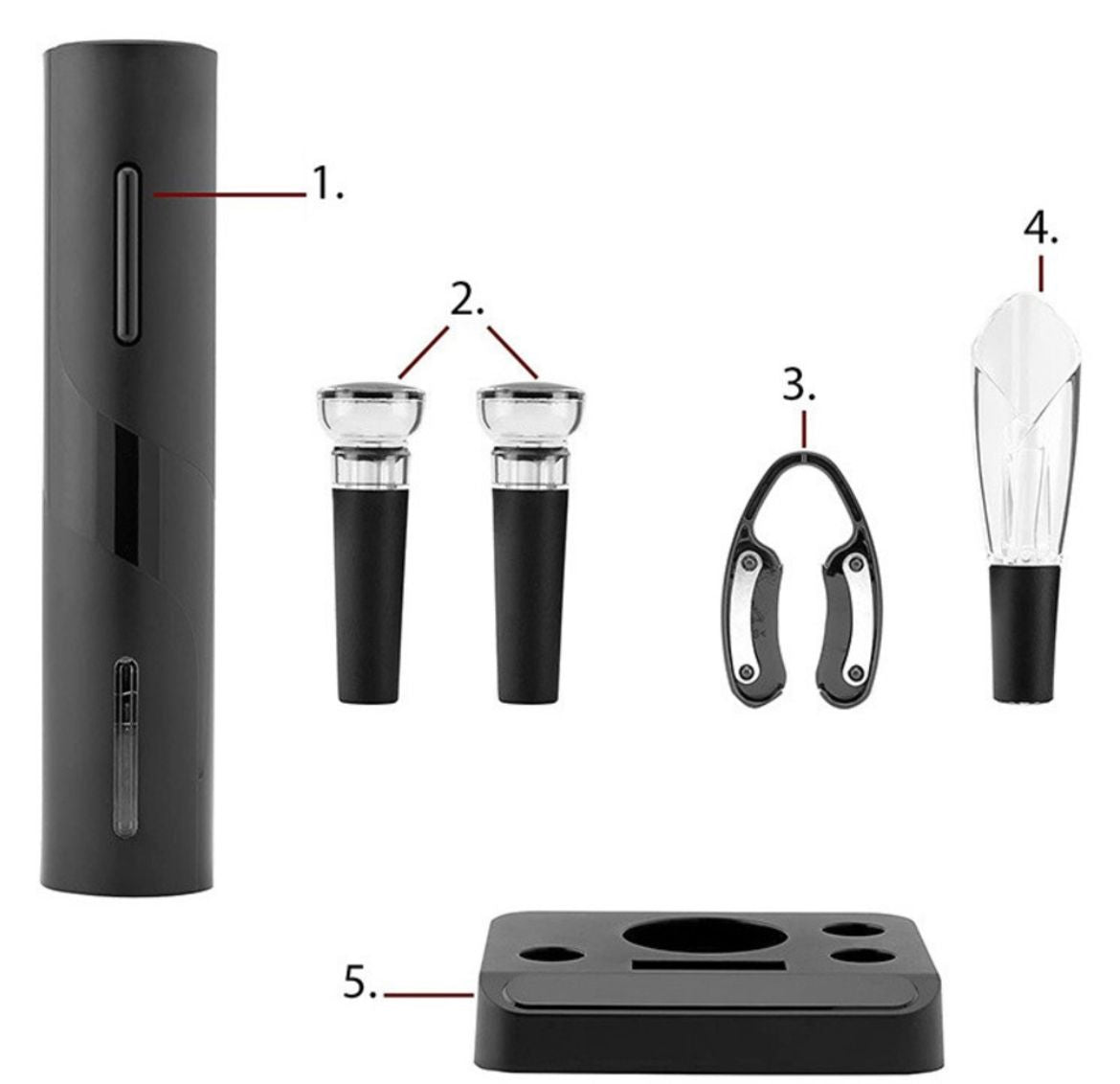 Set Tirbușon Electric cu Suport