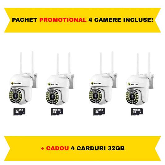 Pachet 4 X Camera De Supraveghere Jortan, JT-8161QJ, 4 CARDURI DE MEMORIE INCLUSE