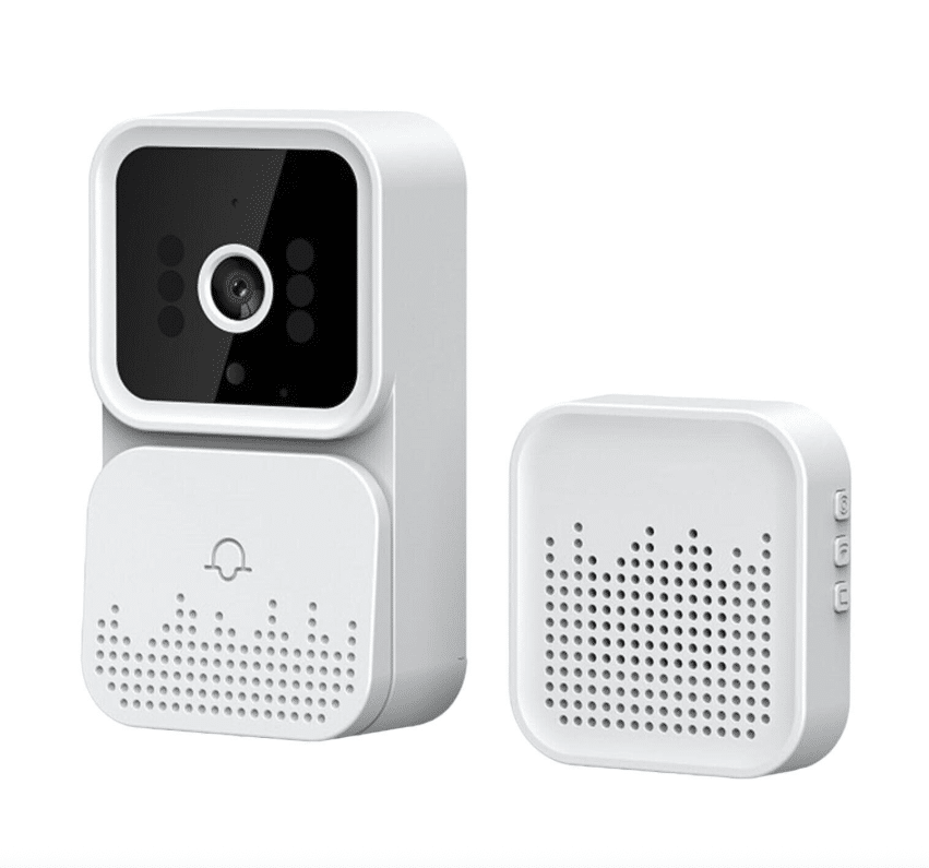 Sonerie inteligenta fara fir, distanta 30m, Wi-Fi, cu camera, schimbare de voce, stocare imagini in cloud, alb