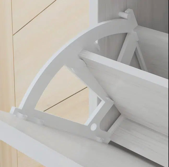 Set Mobilier Hol Alb, Pantofar Slim 3 Sertare și Cuier, Stil Scandinav, 85x24x208 cm